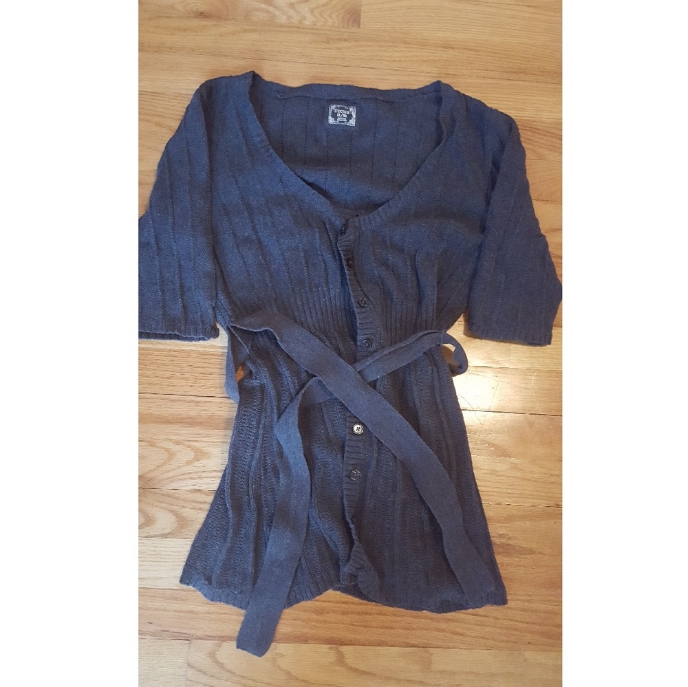 Gray button up sweater